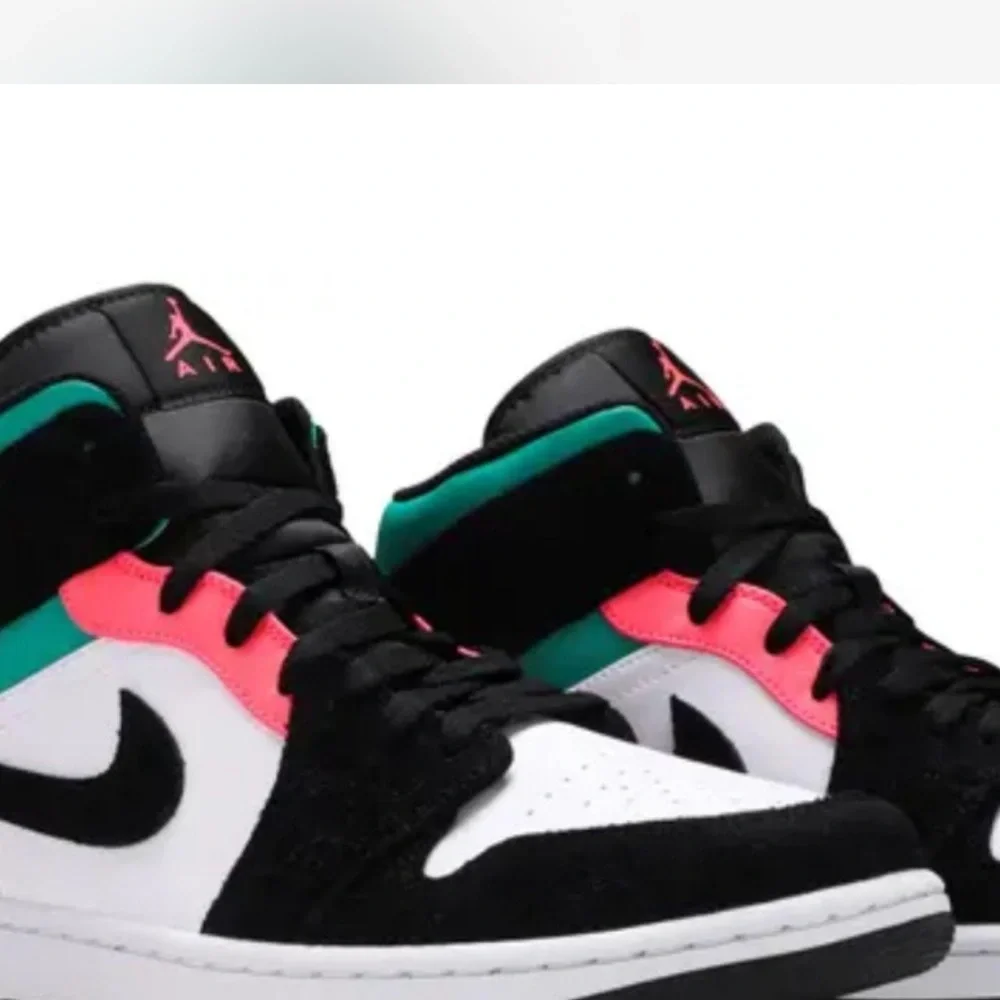 Jordan Air 1 Mid SE White Hot Punch Black Sneakers - Picture 5 of 5